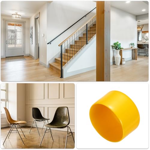 Image of uxcell 2pcs Rubber End Caps 63mm(2.5 Inch) ID Vinyl Round Tube Bolt Cap Cover Screw Thread Protectors Yellow, 40mm Height