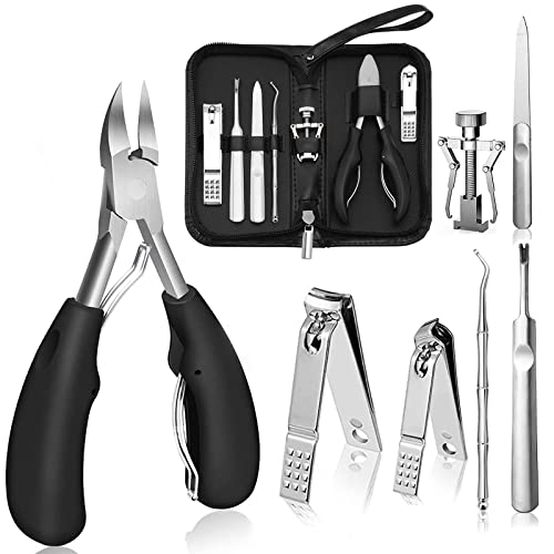 Fauxpont 7 piezas Set Manicura Pedicura,Cortaúñas de dedos de los pies para uñas gruesas o encarnadas,Alicates UñAs Pies De Acero Inoxidable Herramienta Pedicura De Profesional Para Adulto Cover