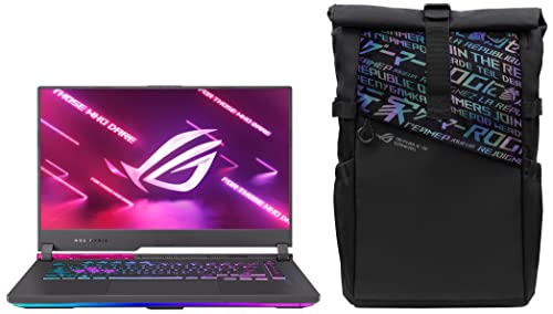 Image of ASUS Rog Strix G15 (2022),15.6 inch (39.62 Cm) Fhd 300Hz /3Ms,AMD Ryzen 7 6800H,6Gb RTX 3060,Gaming Laptop,G513Rm-Hf328Ws + Bp4701 Rog 17 inch(43.18 Cm) Backpack (Black),Windows 11 Home