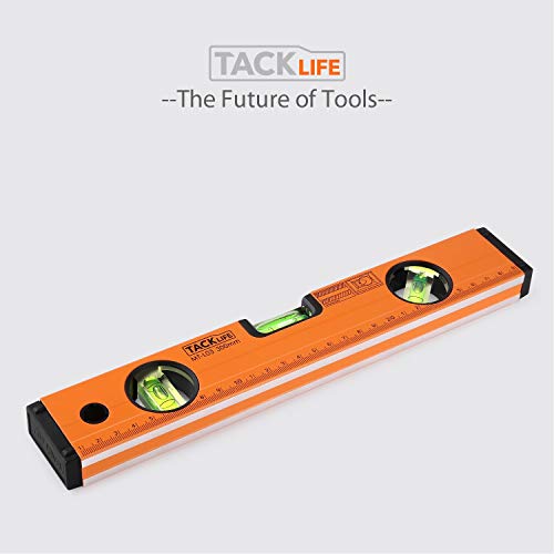 TACKLIFE Level 12-Inch Aluminum Alloy Magnetic Torpedo Level Plumb/Level/45-Degree, Measuring Shock Resistant Spirit Level with Standard and Metric Rulers MT-L03
