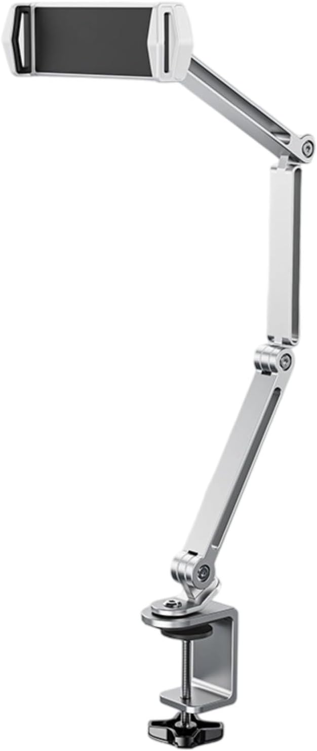 ベッド調整可能なタブレットホルダー調整可能なタブレット電話スタンドマウント360度回転可能な折りたたみアルミニウムアームホルダー金属