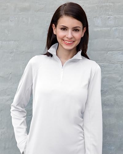 Vantage-Womens-Collegiate-Micro-Mesh-Performance-White-14-Zip-Pullover-Florida-Atlantic-Owls-X-Large