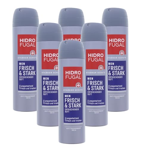 6 x Hidrofugal Men Frisch & Stark Deo Spray je 150ml Anti Transpirant