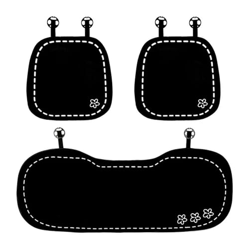 Housse de coussin de siège auto en peluche | Protection universelle hiver 3 pièces