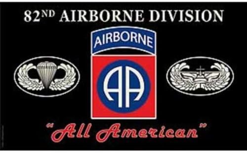 Moon 3x5 Army Black 82nd Airborne División, bandera de Estados Unidos, 3 x 5 banderines – Color brillante resistente a los rayos UV – Prime fuera