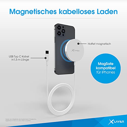 XLayer MagFix Pro 15W Blanc support induction compatible MagSafe pour smartphone de table - 6