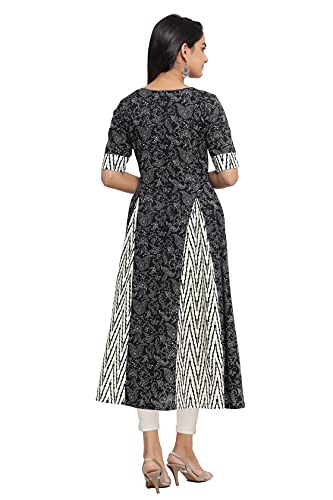 Image of COTLAND Fashions Jaipuri Cotton A-Line Anarkali /Flared Printed Kurti for Women