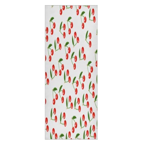 pnyoin Little Cherry Leaves Yoga Towel,Hot Yoga Mat Towel with Grip Dots Sweat Absorbent Non-Slip for Hot Yoga, 24