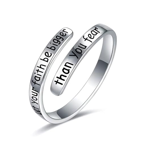 925 Sterling Silver Rings Inspirational Jewelry for Women Faith Cross Ring Gifts for Daughter Friend...