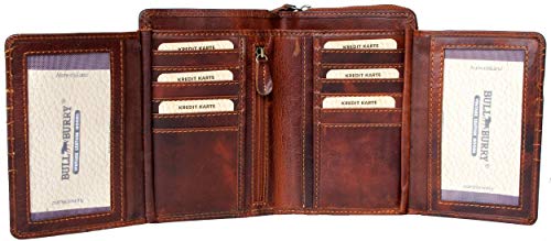 Spacious Large RFID Leather Wallet Bull Burry Whole Made of a Strong Genuine Cowhide4
