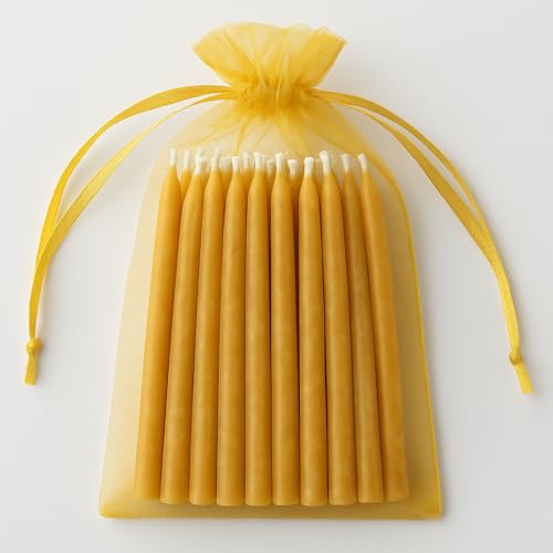 Kline 4" Beeswax Birthday Candles Hand Dipped 24 Ct 100% USA Beeswax Ohio