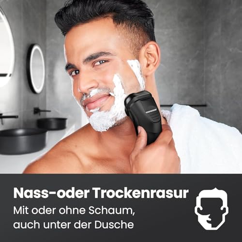 Kayeeno Rasierer Herren Elektrisch: Elektrorasierer Kabellos - Nass und Trocken Shaver (90.000 U/min) für Männer IPX6 Wasserdicht - USB-Aufladung mit Bartschneider zu Geschäftsreisen/Hause