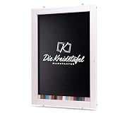 Rustikale Tafel Kreidetafel Wandtafel Küchentafel mit Holzrahmen zur Beschriftung mit Kreide im Landhausstil in verschiedenen Größen und Farben (Weiß, 60x120cm)