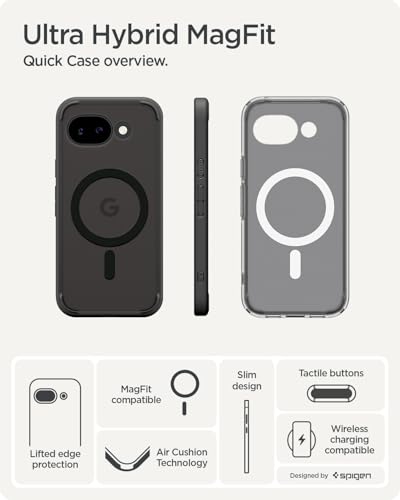 Image of Spigen for Google Pixel 10a (2026) Case, Ultra Hybrid MagFit, Pixelsnap Ready (TPU+Poly Carbonate) - Frost Black