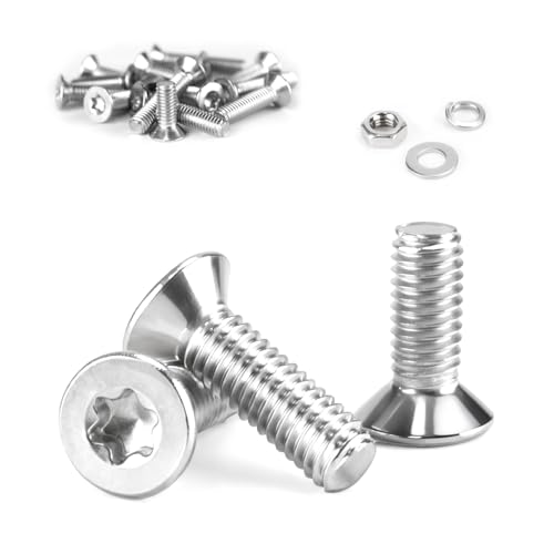 Lot de 50 vis M5 à tête fraisée M5 x 25 mm, en acier inoxydable Torx, vis de machine avec rondelles, pour machines, appareils, meubles (50, M5 x 25 mm)