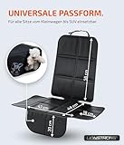 LIONSTRONG® Kindersitzunterlage Autositzschoner [ISOFIX GEEIGNET] - wasserabweisender Polyester Stoff schwarz - Sitzschutz Sitzschoner Auto Kindersitz - universell kompatibel (Schwarz)
