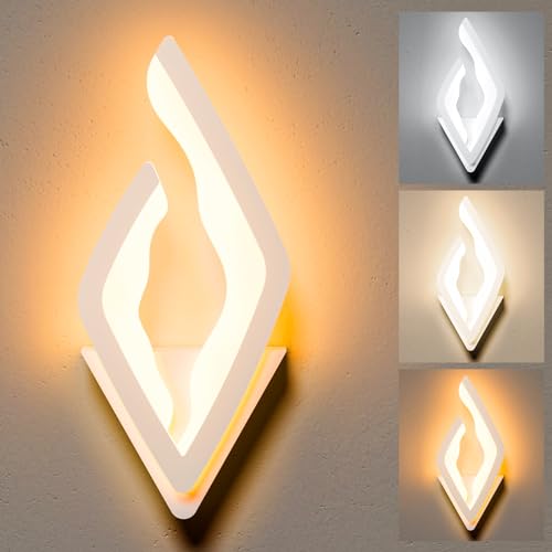 VUENICEE Aplique Pared Interior, 18W Lámparas Pared LED, 3 Modos de Color Regulable Aplique de Pared Interior Moderno,Lámpara de Pared Interior para Dormitorio Sala de Estar Escaleras Pasillo