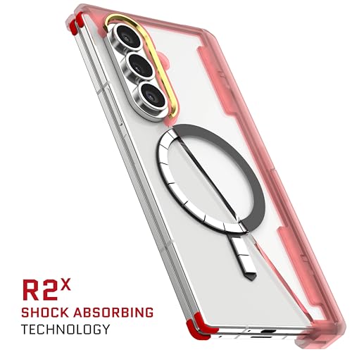 Image of Ghostek Covert Clear Galaxy Z Fold 7 Case with Built-in Kickstand, MagSafe and Full Hinge Protection Designed for 2025 Samsung Fold7 (8 inch) (Pink)