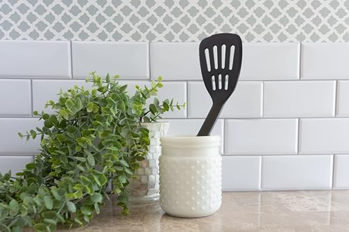 Fox Run Nylon Slotted Spatula With Beveled and Ridged Edge, Black, 12.5"