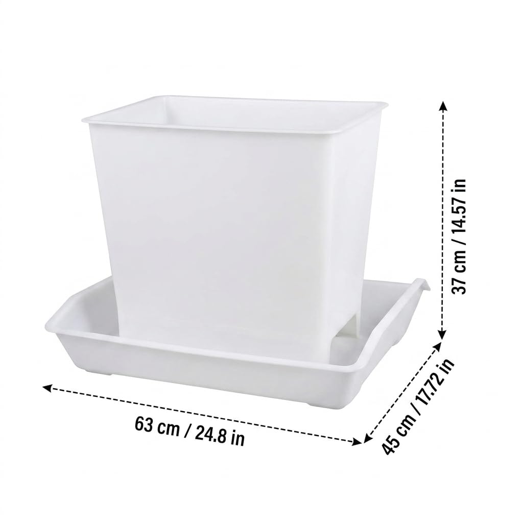 Comedero Gallinas para Aves de, Plástico PP, 30+ kg Capacidad, y Antiderrame