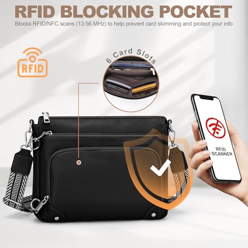 Image of SYTRAH Anti-Theft Crossbody Purse for Women, Crossbody Shoulder Bag with Built-in Wallet & RFID Blocking for Travel Workout