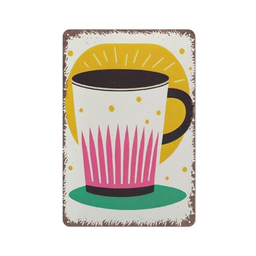 Poster retrò Coffee Morning Imagination Home Decor Kitchen Wall Art Poster Modern Creative Tin Signs Funny Metal Signs Vintage Home Garden Cafes Offices Shop Bar Clubs Gift Plaque Tin Signs 5.5*8 poll