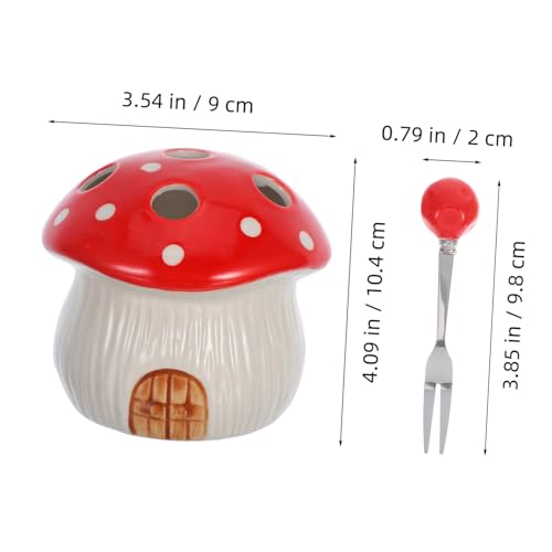 Pot céramique champignon ustensiles miniatures décoration fruits