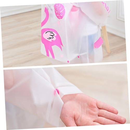 Stylish Kids Raincoat Flamingo Design Waterproof EVA Rain Poncho for Boys and Girls Lightweight Outdoor Rain Cape for School and Travel Size L2