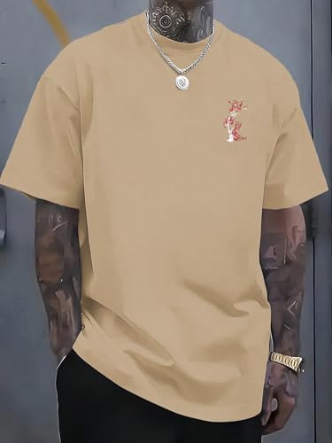 Image of COZYEASE Men's Japanese Koi Fish Graphic Tees Short Sleeve Crew Neck T-Shirt Casual Summer Tops