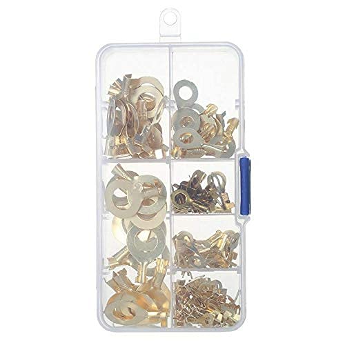 Ubersweet® Imported 10X(Assorted 150Pcs Brass Ring Cable Lug Ring Eyes Copper Crimp Cable Conne T7I2_111321