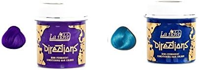 2 X La Riche Directions Semi-Permanent Hair Colour Dye Violet & Lagoon Blue