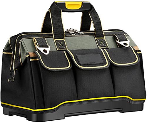 qiuqiu Tool Bags,13/16/18/20 Inch Waterproof Tools Storage Bag,Multifunctional Portable Tool Bag,Oxford Cloth Storage Bag, Heavy Duty Molded Base Pouches For Electrician Technician Repairman-16 Inch