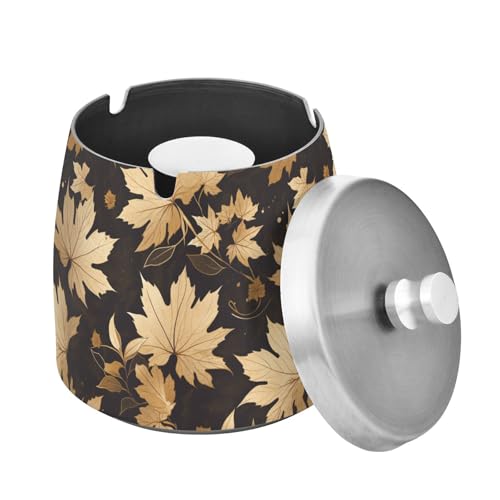 Vintage gyllene glitter lönn löv unika rökfria cigaretter cigaretter askfat set för hemmakontor bar rökare kvinnor män