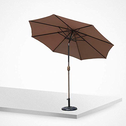 Sombrillas paraguas patio jardín al aire libre de 270 cm con toldo para el sol color café