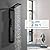 BWE Shower Panel Tower with Rainfall Shower Head Matte Black 304 Stainless Steel Multi Function Morden Shower System with Large Area Body Jet Massage and Handheld Shower, Tub Spout