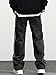 Verdusa Men's Parachute Pants Baggy Elastic Waist Loose Tousers with Pockets Black Large