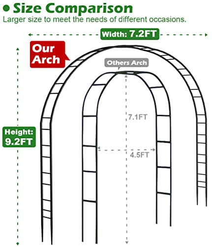 Queension QSN-AB-PF-JS Extra Large Garden Arch 7.2Ft Wide 9.2Ft High thumb #1