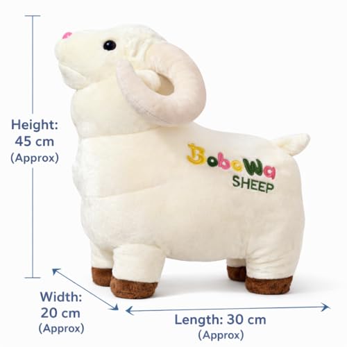 Image of Soft Sheep Plush Toy 45 cm | Cute Stuffed Animal for Kids | Ultra Soft Fabric | PP Cotton Filled | Baby Safe Soft Toy | Birthday Gift for Boys & Girls | Room Decor