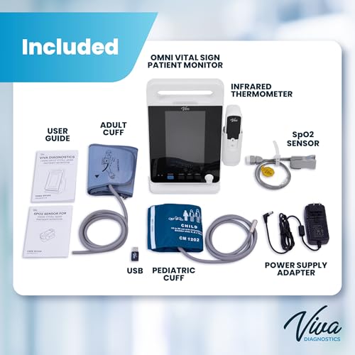 vivadiagnostic omni portable vital signs monitor monitor de signos vitales para humanos with thermometer