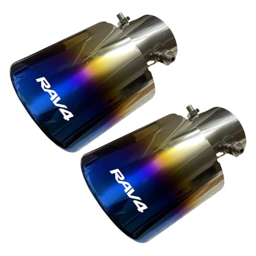 RAV4 マフラーカッター 2個(左右)専用設計セット 落下防止付 ステー付き車両対応 メッキ カスタム 外装 リア リヤ マフラー 真円型 ストレート式 口径58MM 取付直径40-55MM 取付ボルトネジ 簡単取付 後付け 重厚感有り エアロパーツ 排