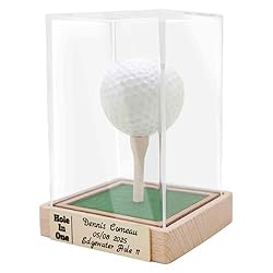 Golf Ball Display Case with Engraved Brass Plaques