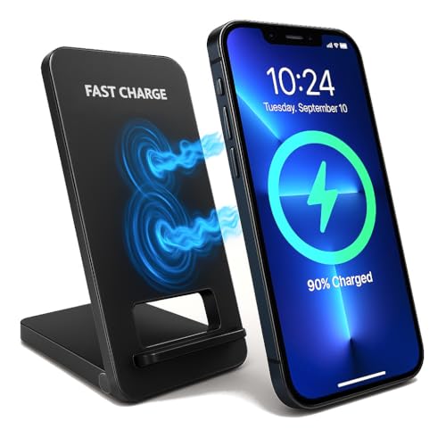 SUIFT Wireless Charger, 15W Fast Wireless Charger Stand Dock Qi for iPhone 16 15 14 13 12 11 Pro Max XR, Samsung Galaxy S24 S23 S22 Note, Google Pixel LG, Foldable, Case-Friendly Charging Station
