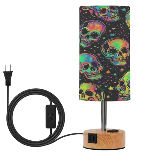 Jucciaco Table Lamp Skull Star Colorful Neon Bedroom Living Room