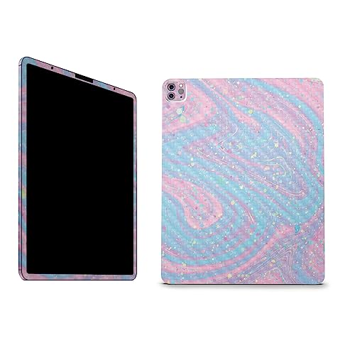 Image of MightySkins Carbon Fiber Skin Compatible with Apple iPad Pro 12.9 inch M2 6th Gen (2022) Full Wrap Kit - Cotton Candy Swirl | Protective, Durable Textured Carbon Fiber Finish | Made in The USA