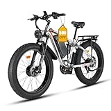 Accinouter SMLRO V3 Plus Electric Bike for Adults with 2000W Dual Motor, 26' Fat Tire Shimano 7 Speed 30 MPH Commuter MTB, 48V 22.4AH Removable Battery, Full Suspension