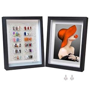 Houstimi 3D Objektrahmen Holz Schwarz 2er-Pack