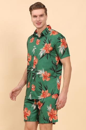 Image of Mens Printed Casual Shirts and Shorts Set Button Down Co-ord Set