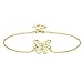 J.Endéar Fußkettchen Silber 925 für Damen, Schmetterling Fußkettchen 925 Sterling Silber, Frauen Mädchen Schmuck Geschenke, 18K Vergoldet(Gold)