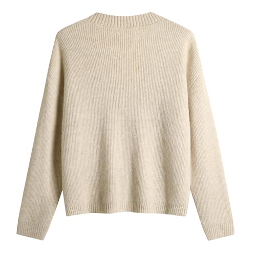 Image of Women's Knit Cardigans Open Front Long Sleeve V Neck Button Down Loose Cardigan Sweaters Cable Knit Outwear Coats