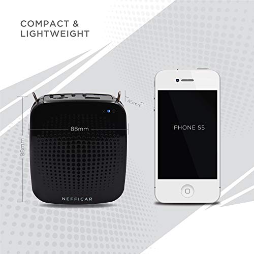 Image of Nefficar Portable LoudSpeaker Voice Amplifier with Microphone for Teachers, Instructors, Emcees, Tour Guides and Trainers - Upgraded Waist Clip (Wired)